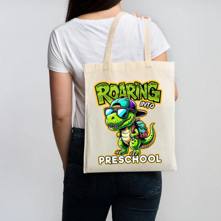 Back To School Preschool Dinosaur First Day Of School Boy Canvas Tote Bag