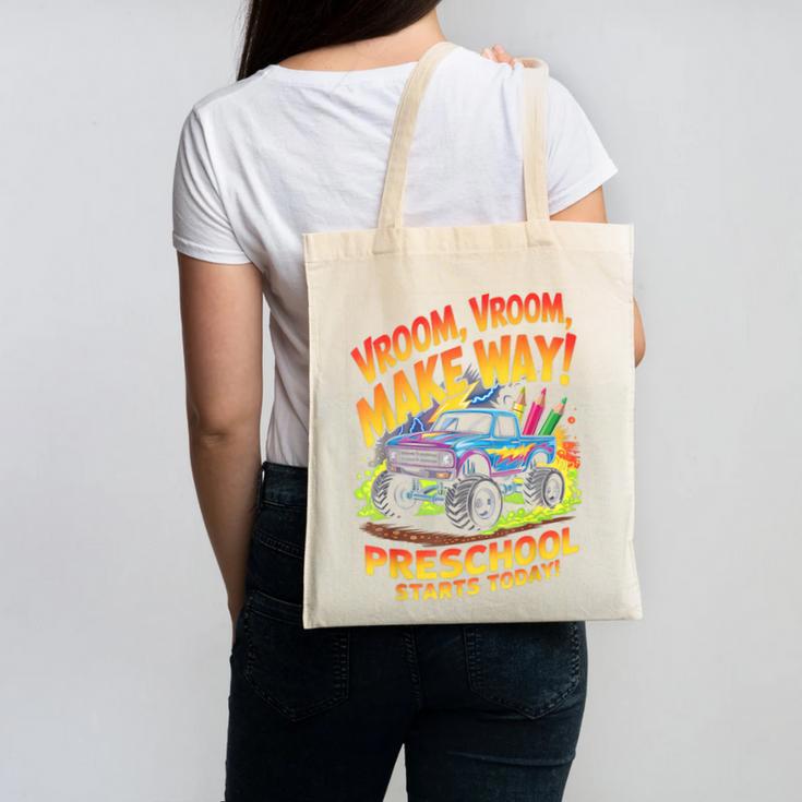 Back To School Preschool Pre-K Monster Truck First Day Boys Canvas Tote Bag
