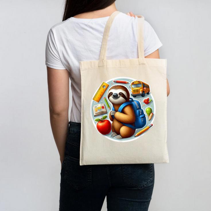 Back To School Sloth Boys Girls Student Kids Lover Child New Canvas Tote Bag