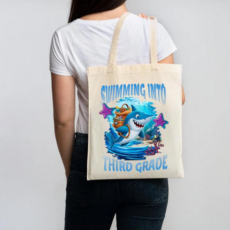 Back To School Third Grade Shark Canvas Tote Bag