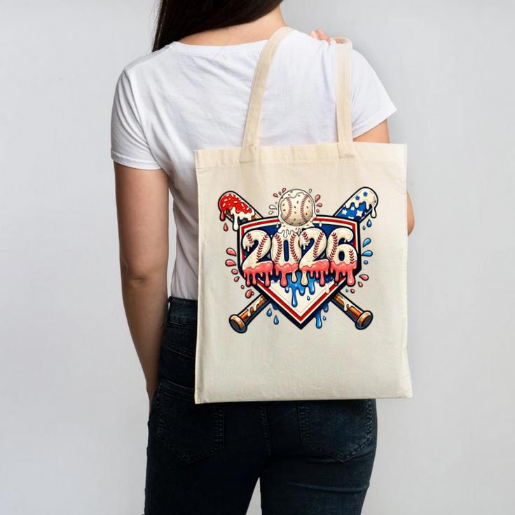 Baseball 2026 Ice Cream Drip Bats For Boys Birthday Graphic Canvas Tote Bag