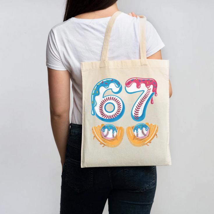 Baseball 67 Ice Cream Drip 67 Meme Player T-Shirt Canvas Tote Bag