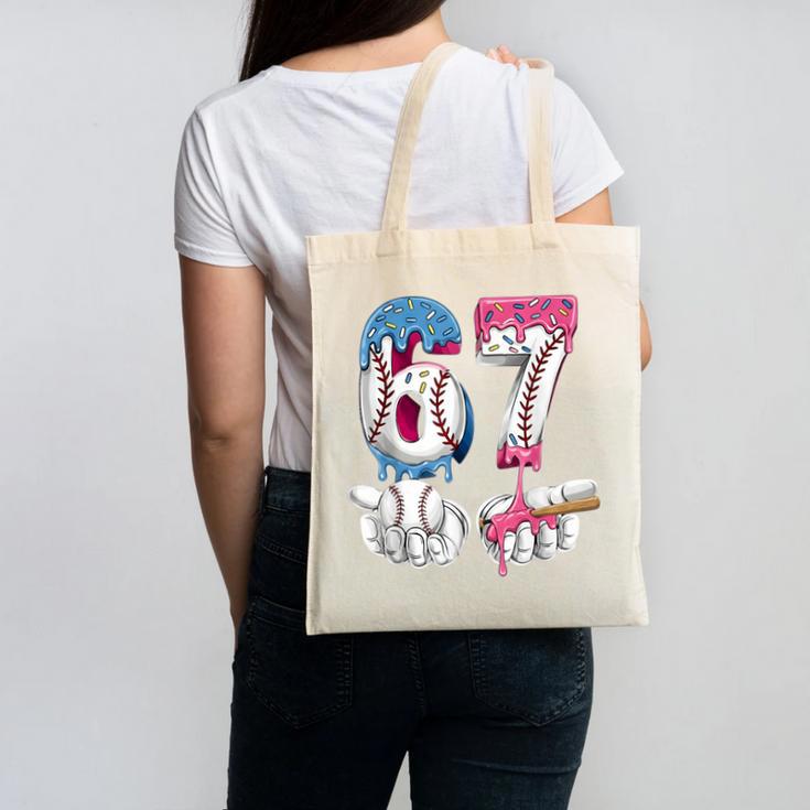 Baseball 67 Ice Cream Drip Six Seven Boys Girls Meme Canvas Tote Bag