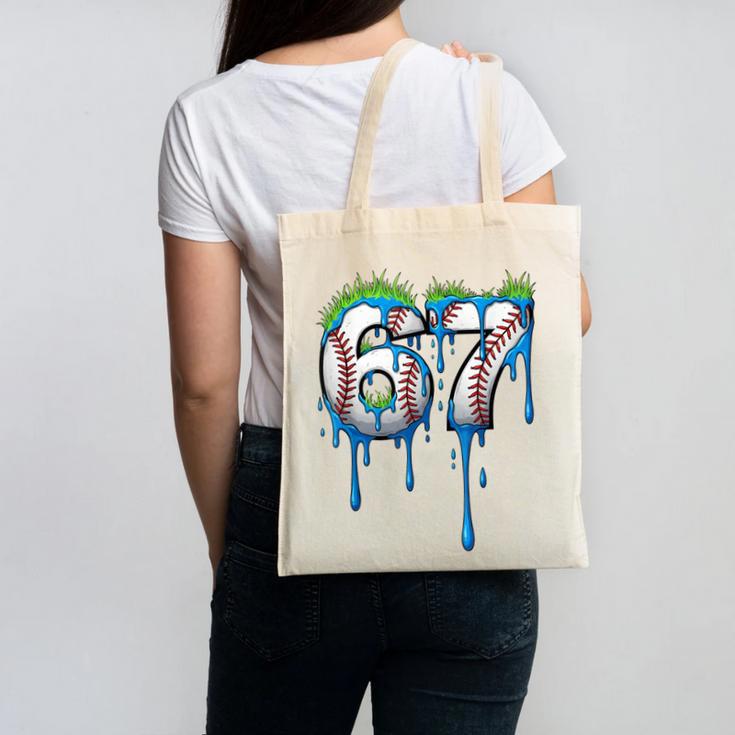 Baseball 67 Six Seven Gen Alpha Meme Blue Drip Boys Canvas Tote Bag