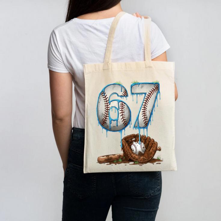 Baseball 67 Six Seven Meme 6-7 Drip Baseball Boys Men Canvas Tote Bag