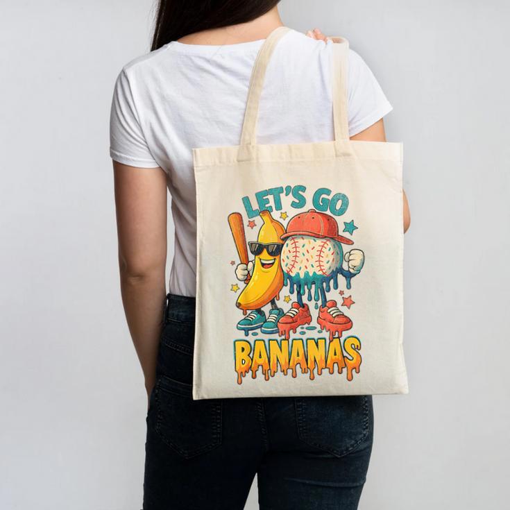 Baseball Banana Sports Drip Art For Kids Canvas Tote Bag