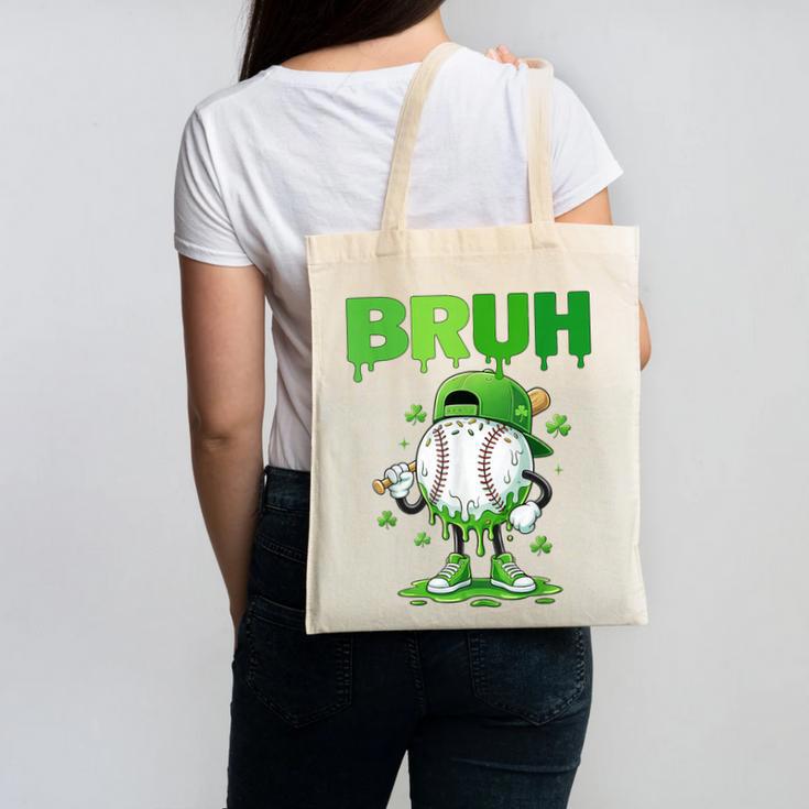 Baseball Bruh Drip Ice Cream Youth Boy St Patricks Day Canvas Tote Bag