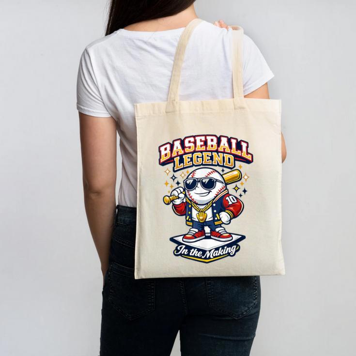 Baseball Cute Youth Ice Cream Valentine Day Sporty Fun Canvas Tote Bag