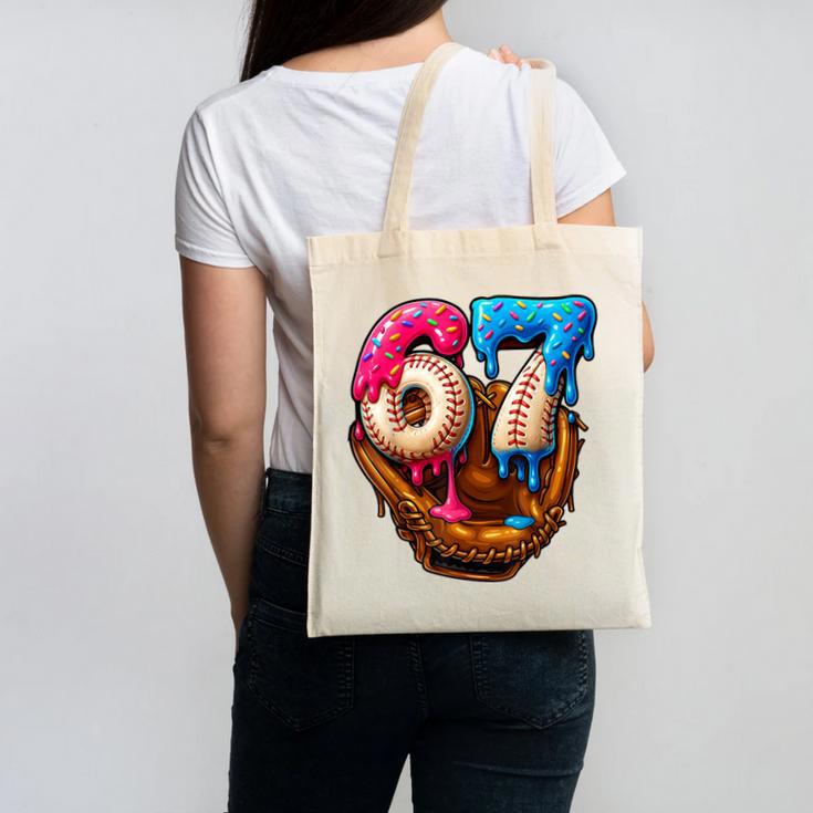 Baseball Drip Ice Cream Number 67 Player Or 67th Birthday Canvas Tote Bag