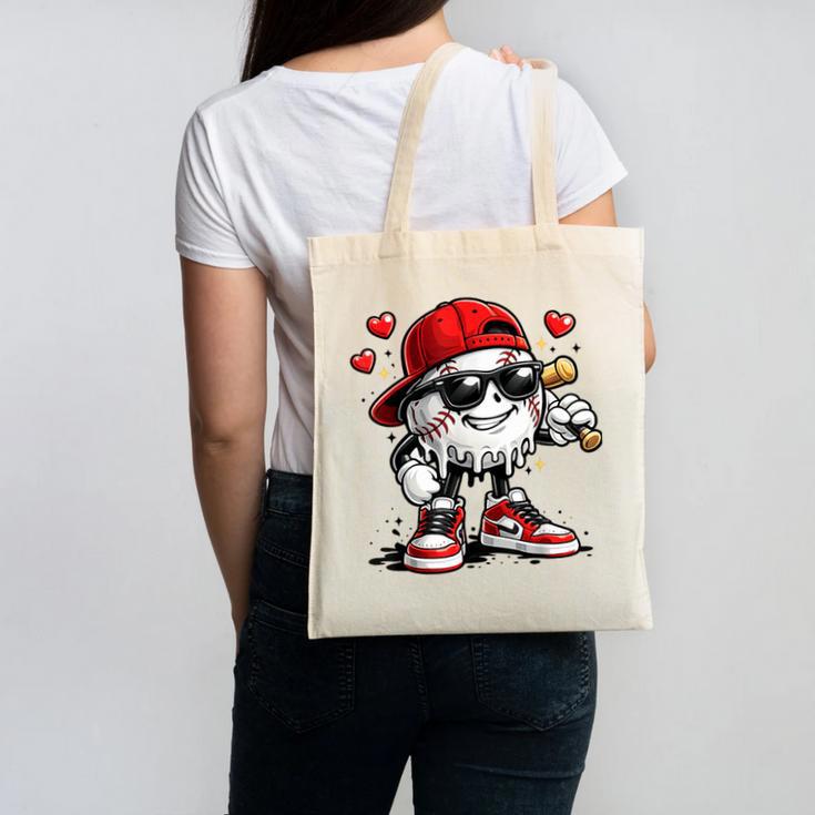 Baseball Drip Ice Cream Valentine’s Day Boys Kids Canvas Tote Bag