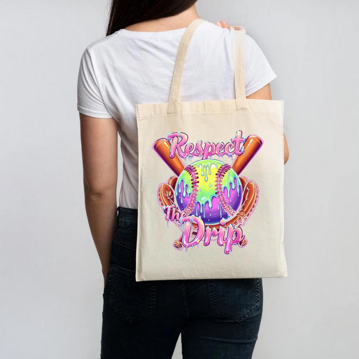 Baseball Drip Respect The Drip Purple Ice Cream Sprinkles Canvas Tote Bag