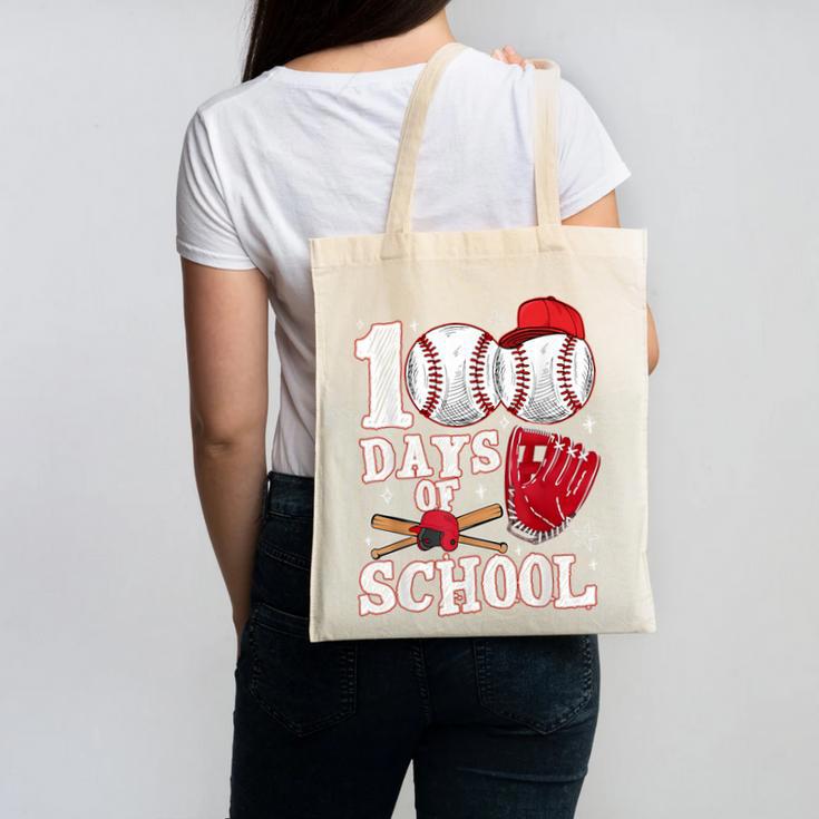 Baseball Happy 100 Days Of School Boy Girl Kid Teacher Canvas Tote Bag