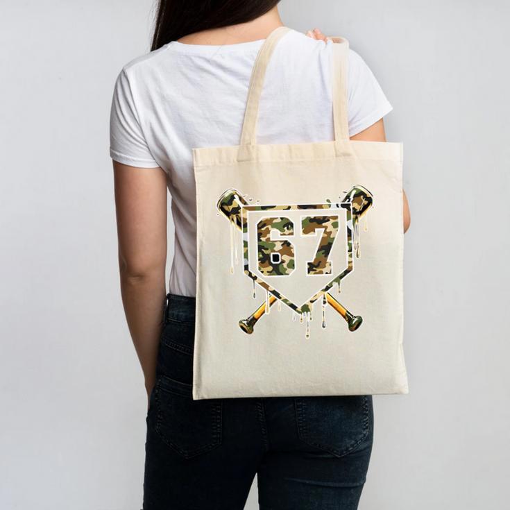 Baseball Ice Cream Drip 67 Camo Six Seven Meme Canvas Tote Bag