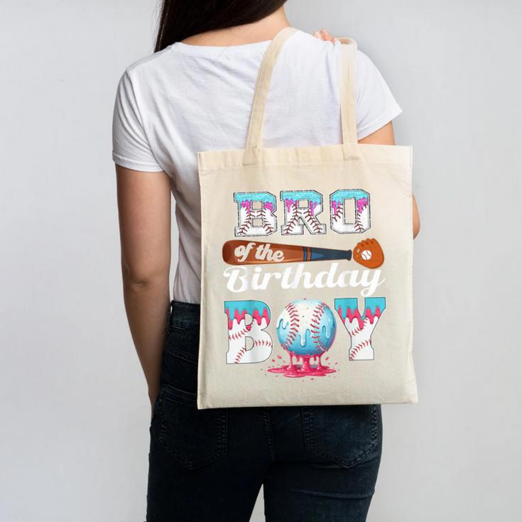 Baseball Ice Cream Drip Bro Of The Birthday Boy Canvas Tote Bag