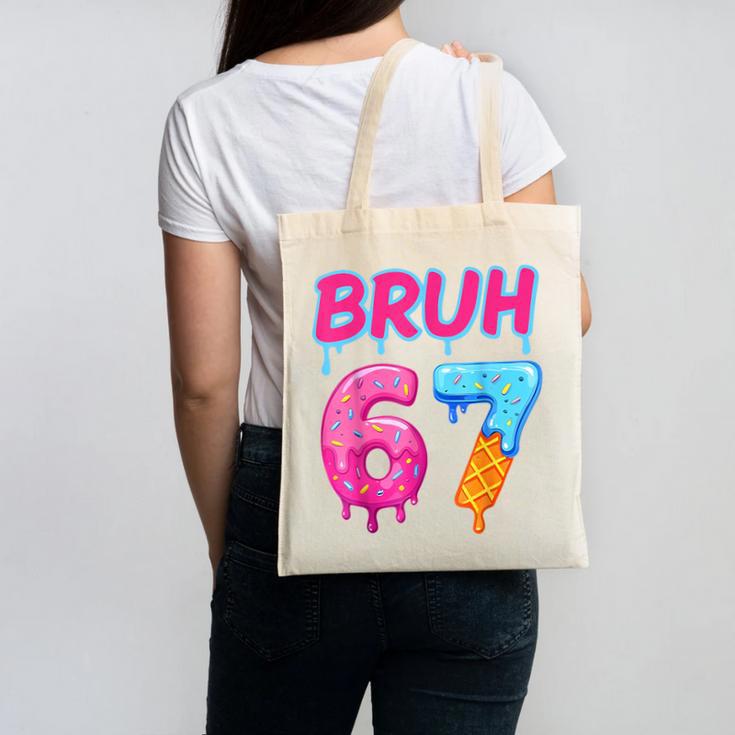 Baseball Ice Cream Drip Number 67 Player Or 67th Birthday Canvas Tote Bag