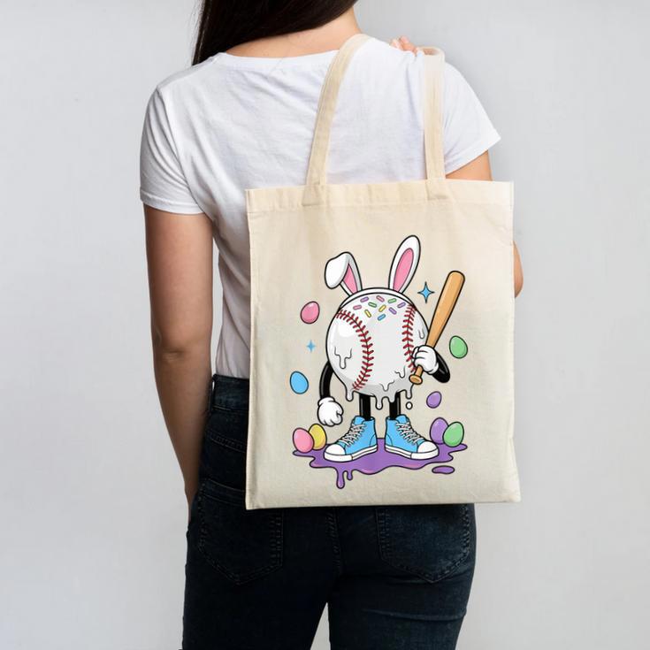 Baseball Ice Cream Drip Youth Boys Cute Easter Sports Canvas Tote Bag