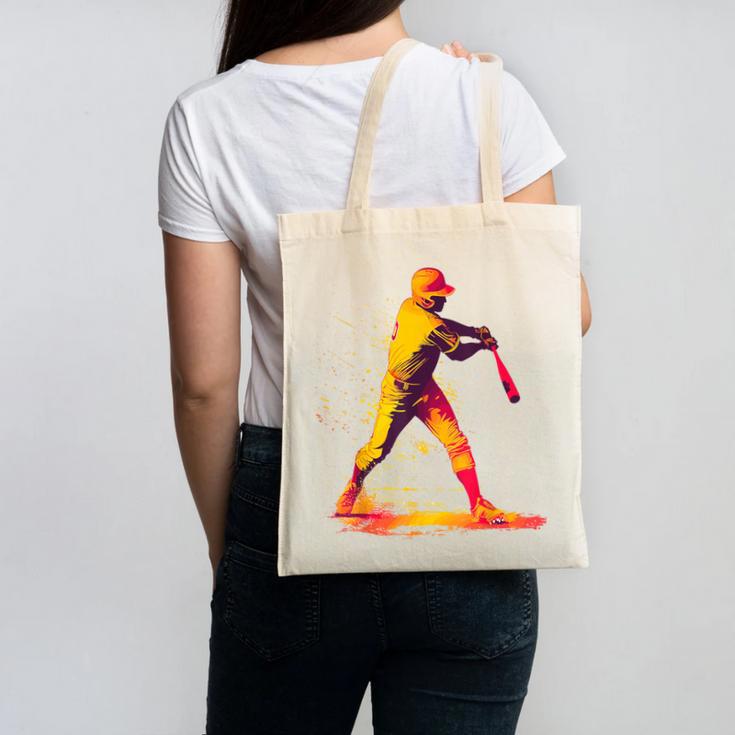 Baseball Player Canvas Tote Bag