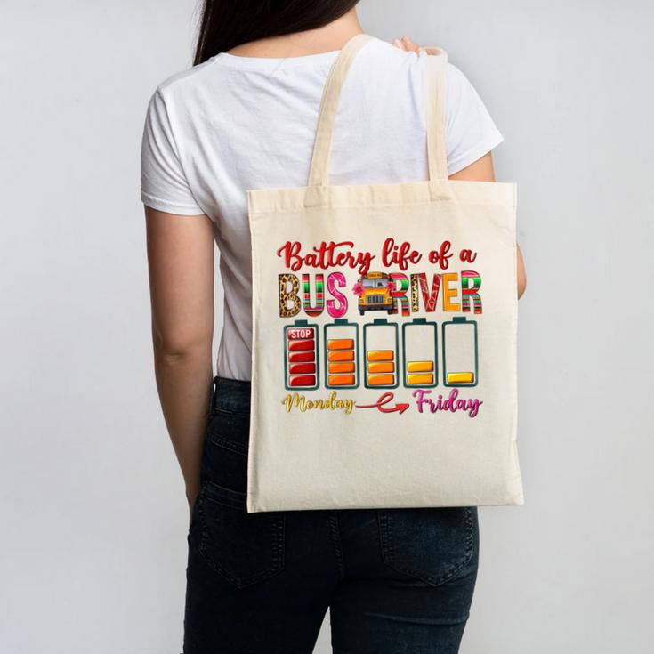 Battery Life Of A Bus Driver First Day Back To School Canvas Tote Bag