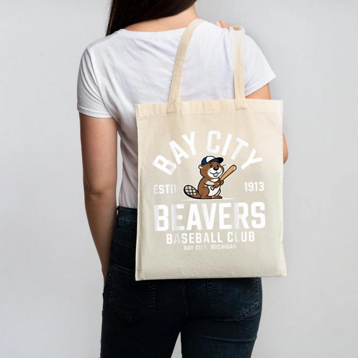 Bay City Beavers Baseball Club Estd 1913 Canvas Tote Bag