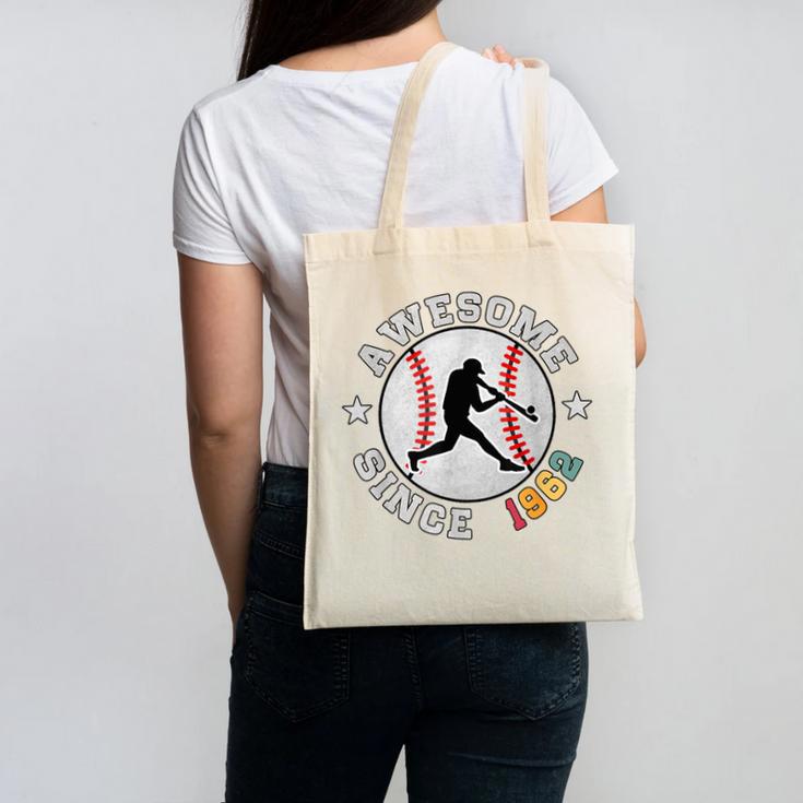 Birthday Baseball Lover 64 Years Old Awesome Since 1962 Canvas Tote Bag