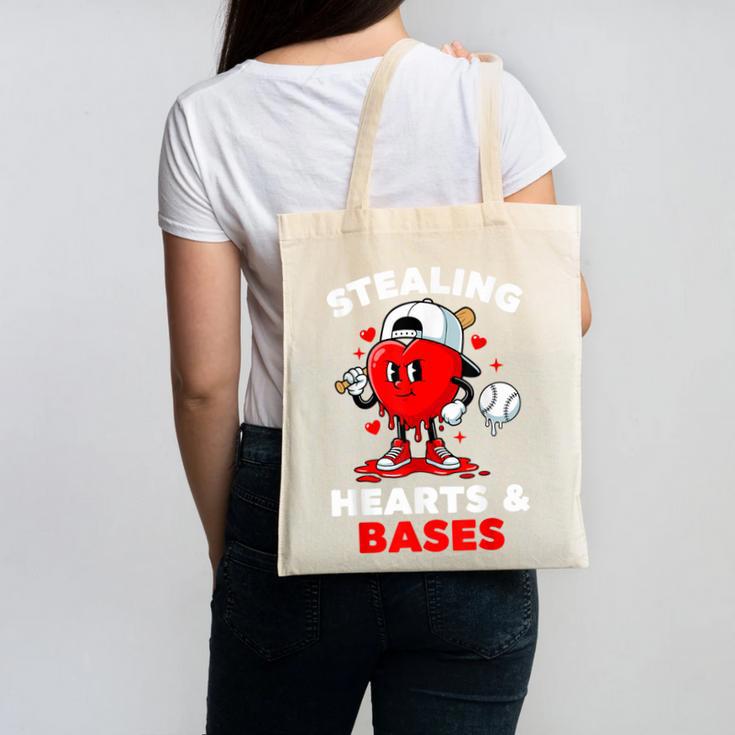 Boys Valentines Baseball Drip Icecream Stealing Hearts Kids Canvas Tote Bag