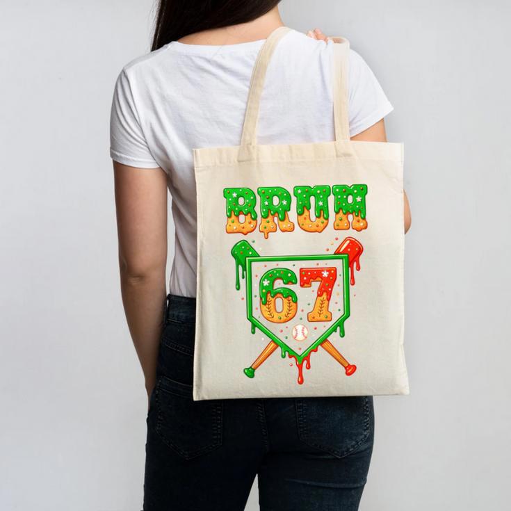 Bruh 67 Baseball Christmas Gingerbread Drip Number 67 Player Canvas Tote Bag