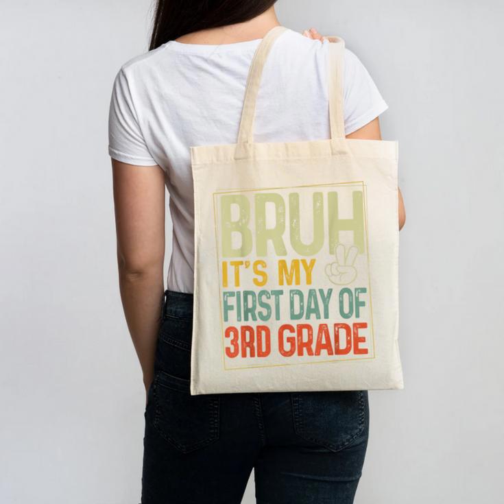 Bruh Its My First Day Of 3rd Grade Back To School Boys Kids Canvas Tote Bag