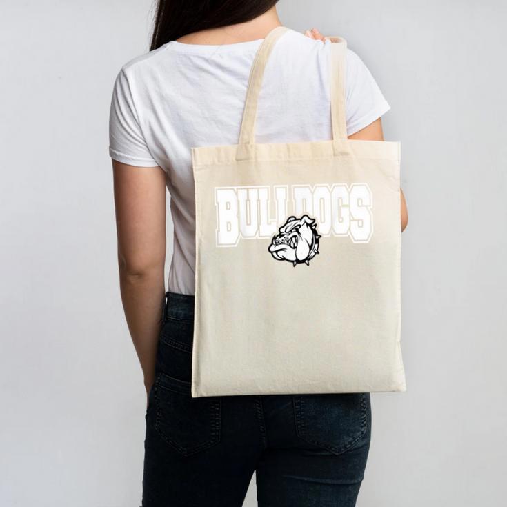 Bulldogs High School Spirit Fan Team Bulldog Back To School Canvas Tote Bag