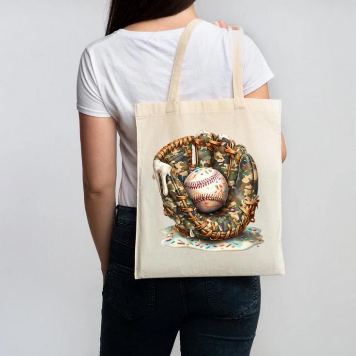 Camo Baseball Gloves Lifestyle 101 Apparel Drip Ice Cream Canvas Tote Bag
