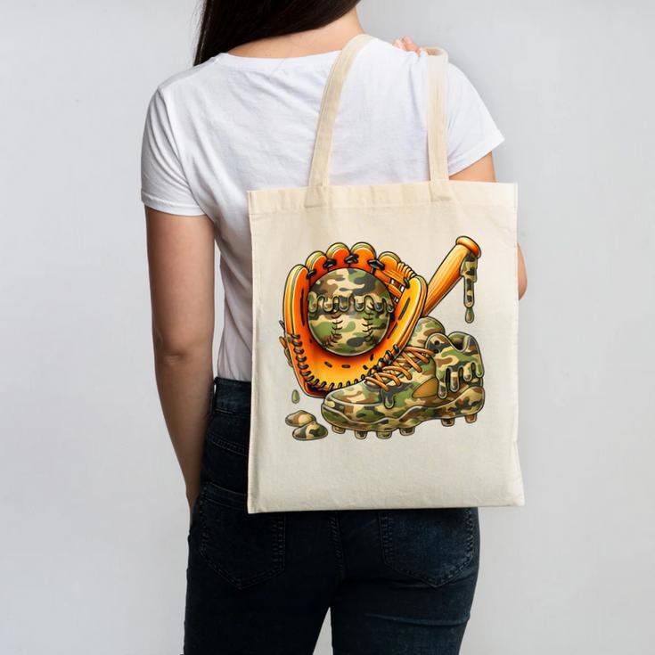 Camo Ice Cream Drip Baseball Stuff Baseball Drip Boys Canvas Tote Bag