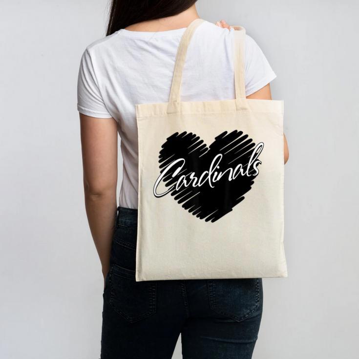 Cardinals Heart Back To School Spirit Canvas Tote Bag