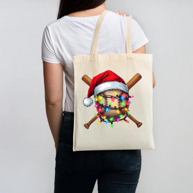 Christmas Baseball Pajama Santa For Men Boys Girls Kids Xmas Canvas Tote Bag