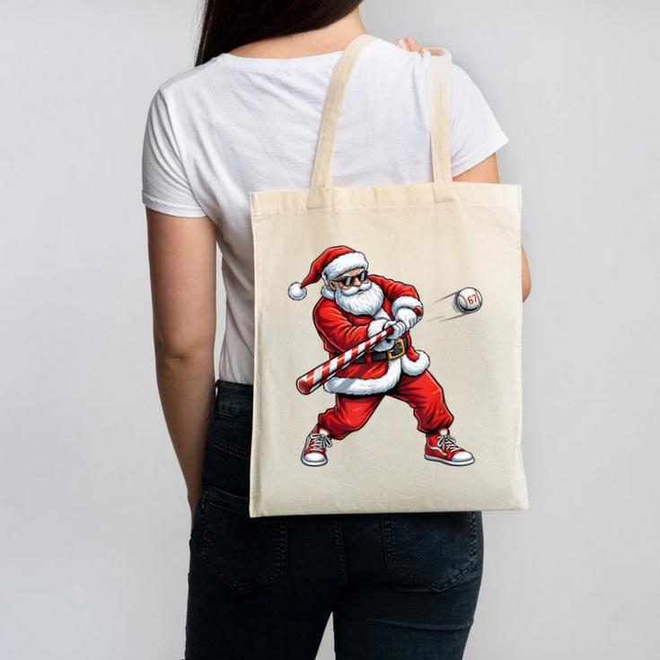Christmas Baseball Player Santa Xmas Boys Men Toddler Canvas Tote Bag