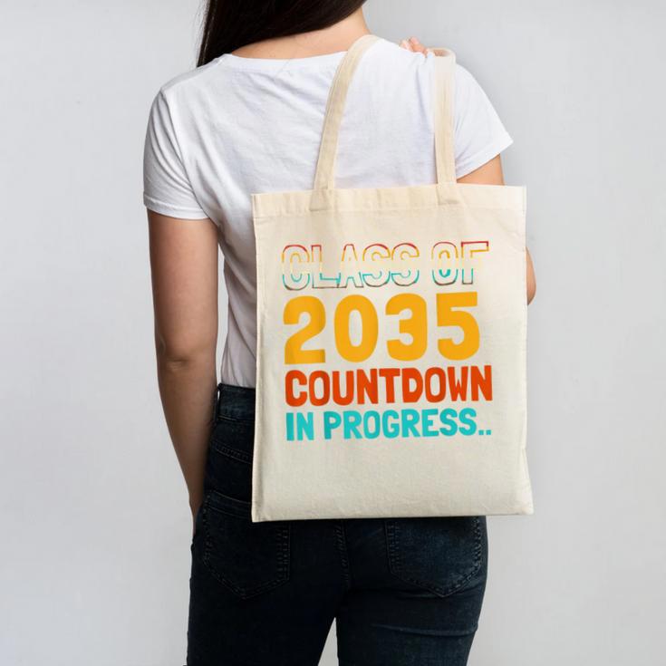 Class Of 2035 Countdown In Progress Fun Back To School Retro Canvas Tote Bag