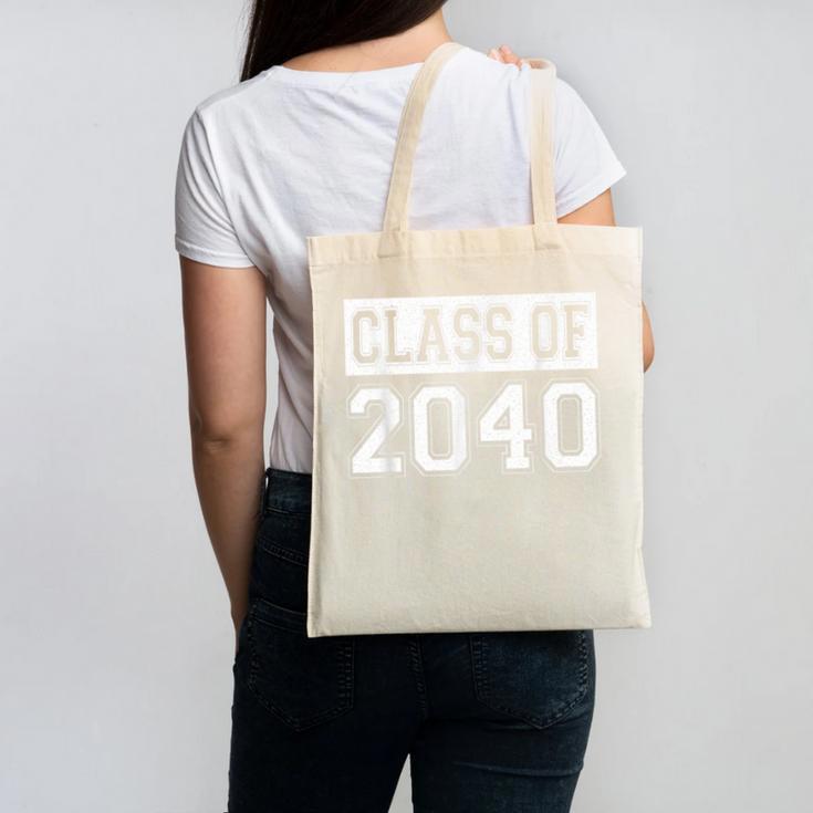 Class Of 2040 Senior Graduation Year Vintage Back To School Canvas Tote Bag
