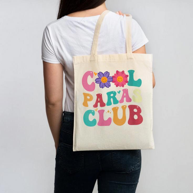 Cool Paras Club Paraprofessional Groovy Back To School Canvas Tote Bag