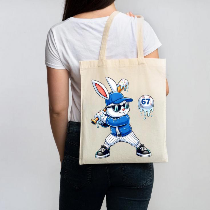 Dripping Drip Baseball Rabbit Bunny Easter Men Boy Kid Canvas Tote Bag
