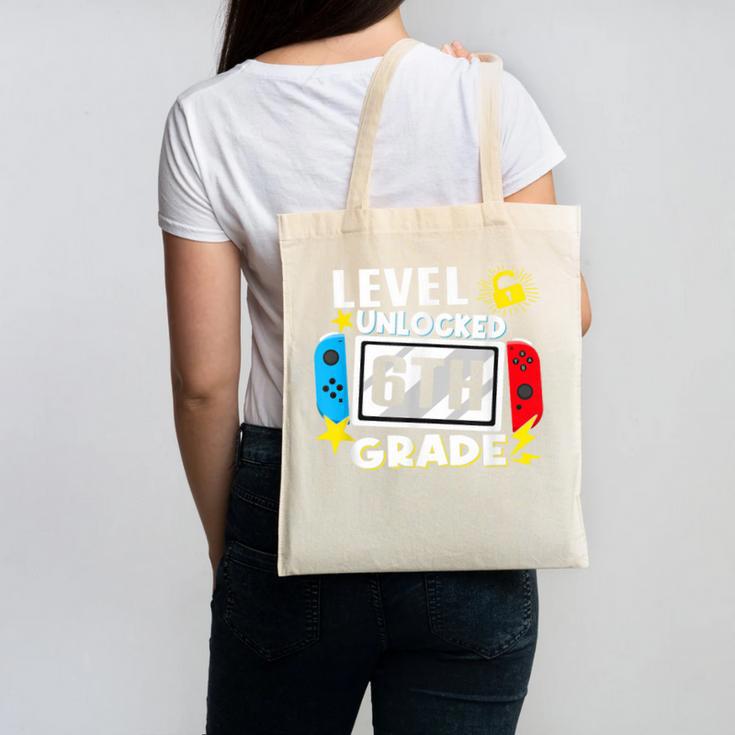 First Day Of 6th Grade Level Unlocked Game Back To School Canvas Tote Bag