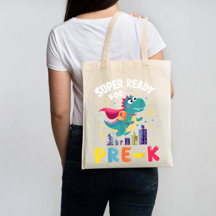 First Day Pre-K Back To School Dinosaur Canvas Tote Bag