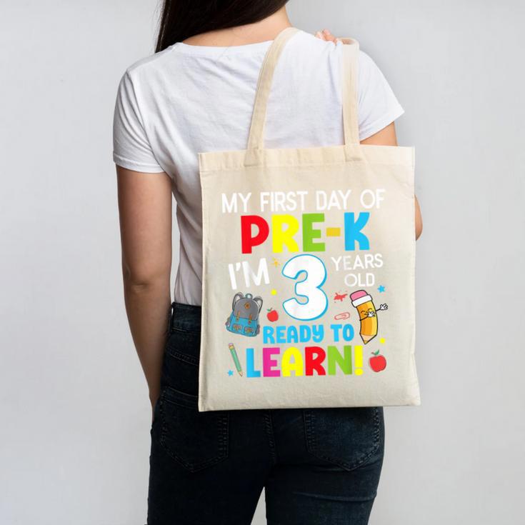 My First Day Of Pre-k Back To School Preschool Girls Boys Canvas Tote Bag