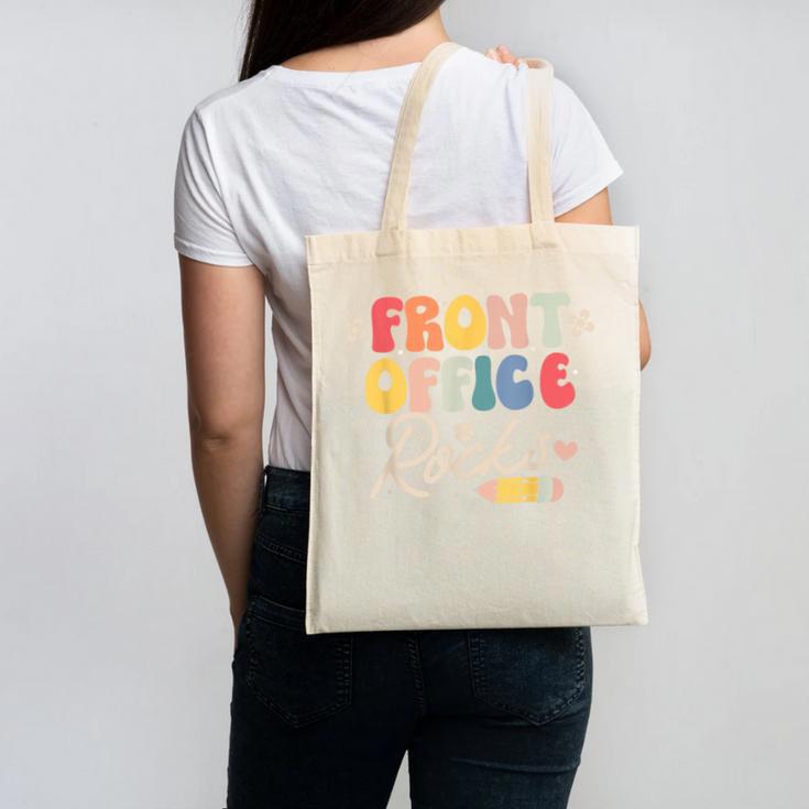 Front Office Rocks Back To School Secretary Admin Staff Tee Canvas Tote Bag