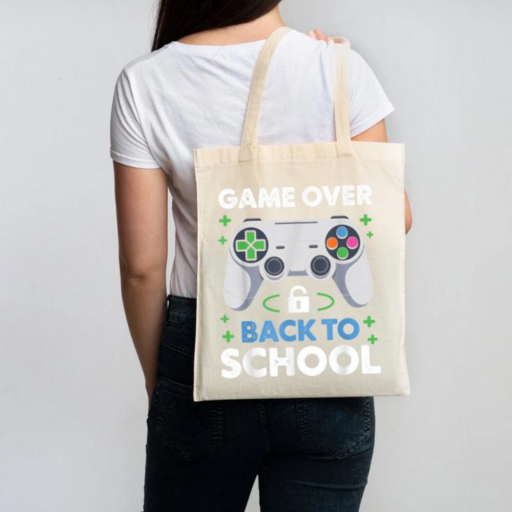 Game Over Back To School Kids First Day School Canvas Tote Bag
