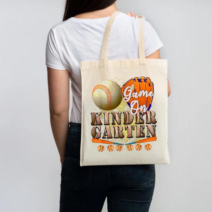 Game On Kindergarten Baseball Back To School Student Kid Boy Canvas Tote Bag