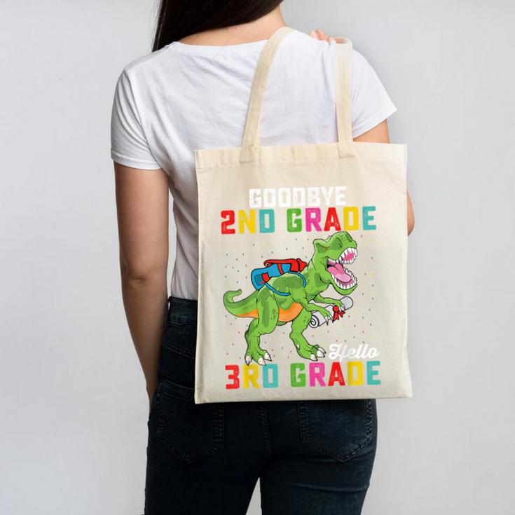 Goodbye 2nd Grade Hello 3rd Grade T Rex Back To School Canvas Tote Bag