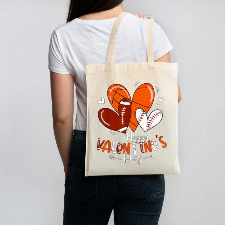Happy Valentines Day Basketball Baseball Football Boys Canvas Tote Bag