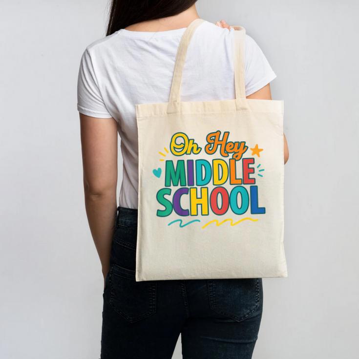 Hey Middle School First Day Back To School Students Canvas Tote Bag