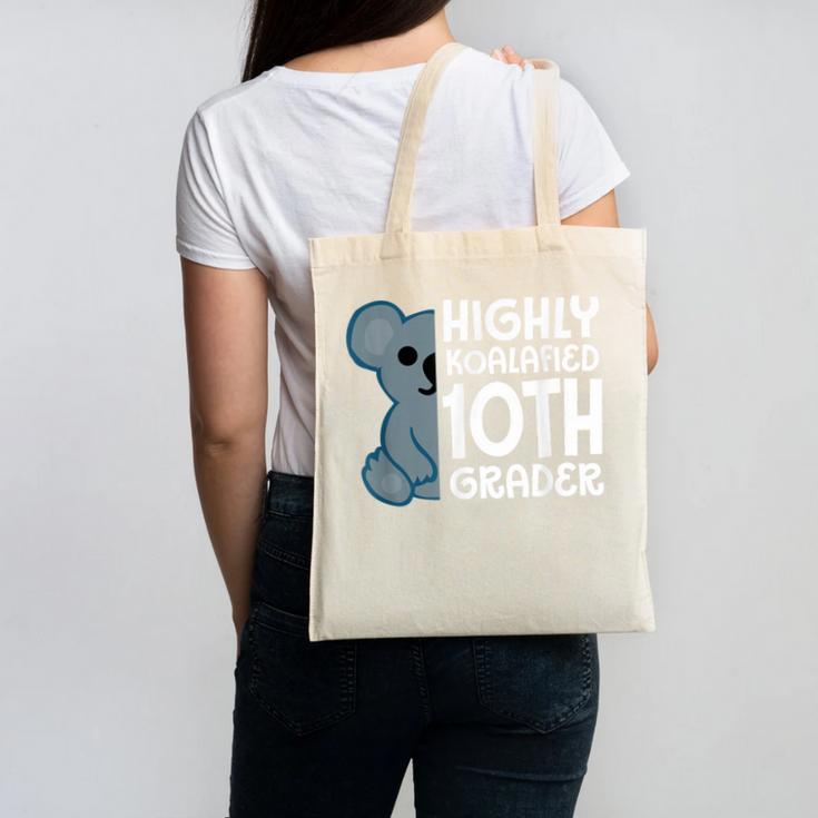 Highly Koalafied 10th Grader Koala Back To School Canvas Tote Bag