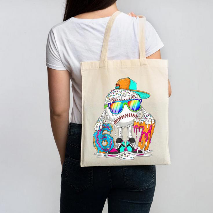 HUGvyn 6 7 Baseball Number Kid Drip Ice Cream Six Seven Meme Canvas Tote Bag