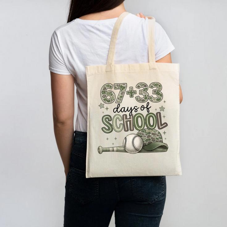 HUGvyn 6733 Days Of School Baseball 100 Days Camo Cap Boys Canvas Tote Bag