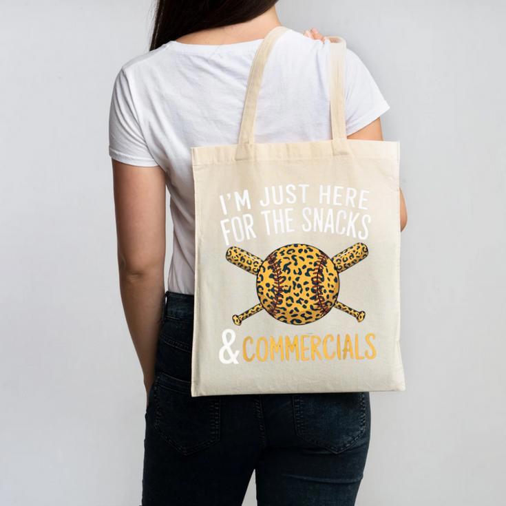 I'm Just Here For The Snacks And Commercials Baseball Canvas Tote Bag